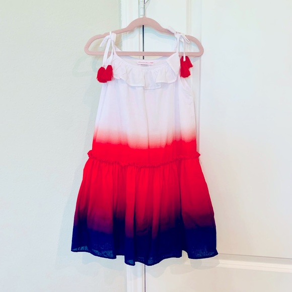 NEW Dillards Bonnie Jean Aleah Dress Dip Dyed Tie Tassel Straps Size 7 - Picture 4 of 12